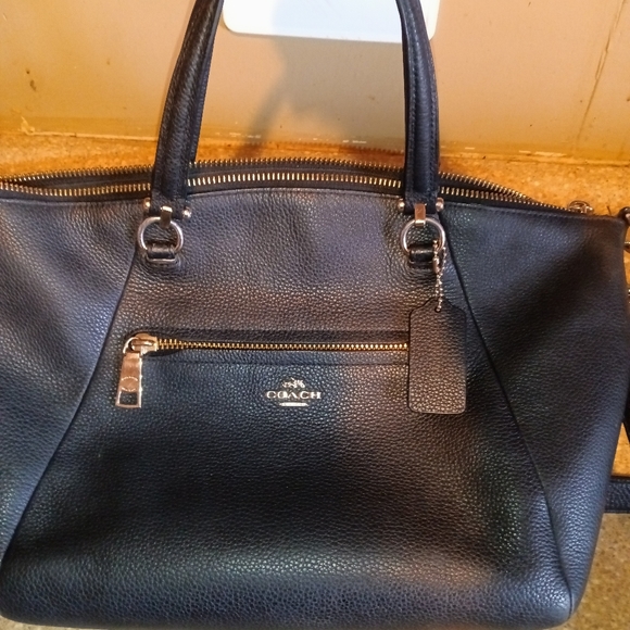 Coach prairie satchel black with pebbled smooth leather - Picture 3 of 5